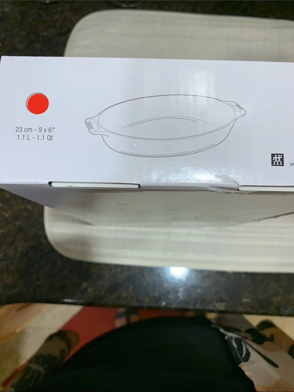 Staub Red Oval Ceramic Casserole with Cream Interior